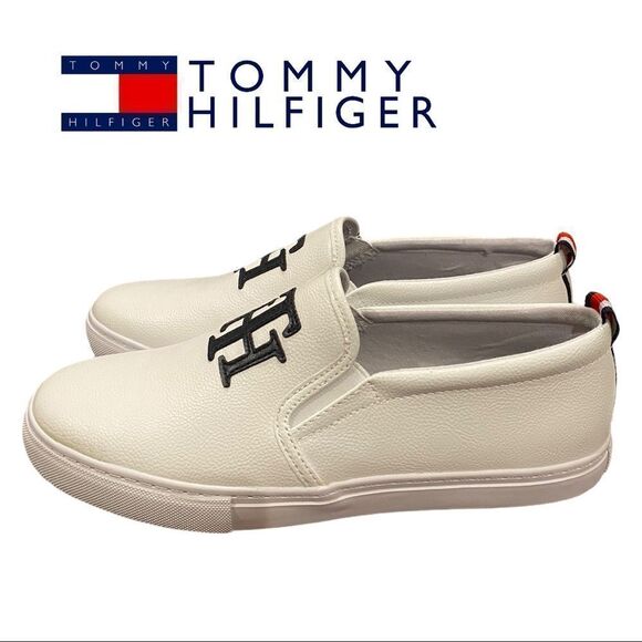 NEW Tommy Hilfiger White Casual Slip-on Lucey 3 Loafers Sneakers 10 10M - Picture 1 of 5